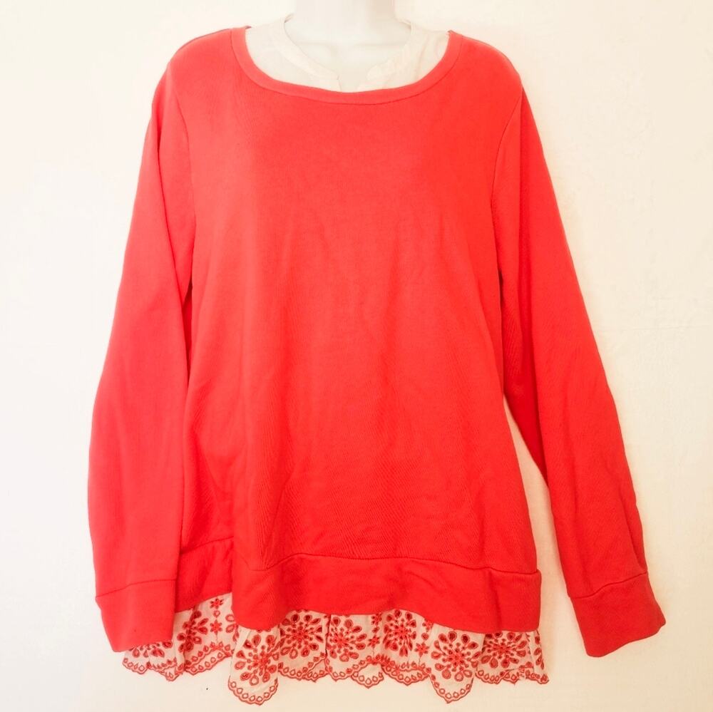 Women's Bright Peach Color Top Sz L
